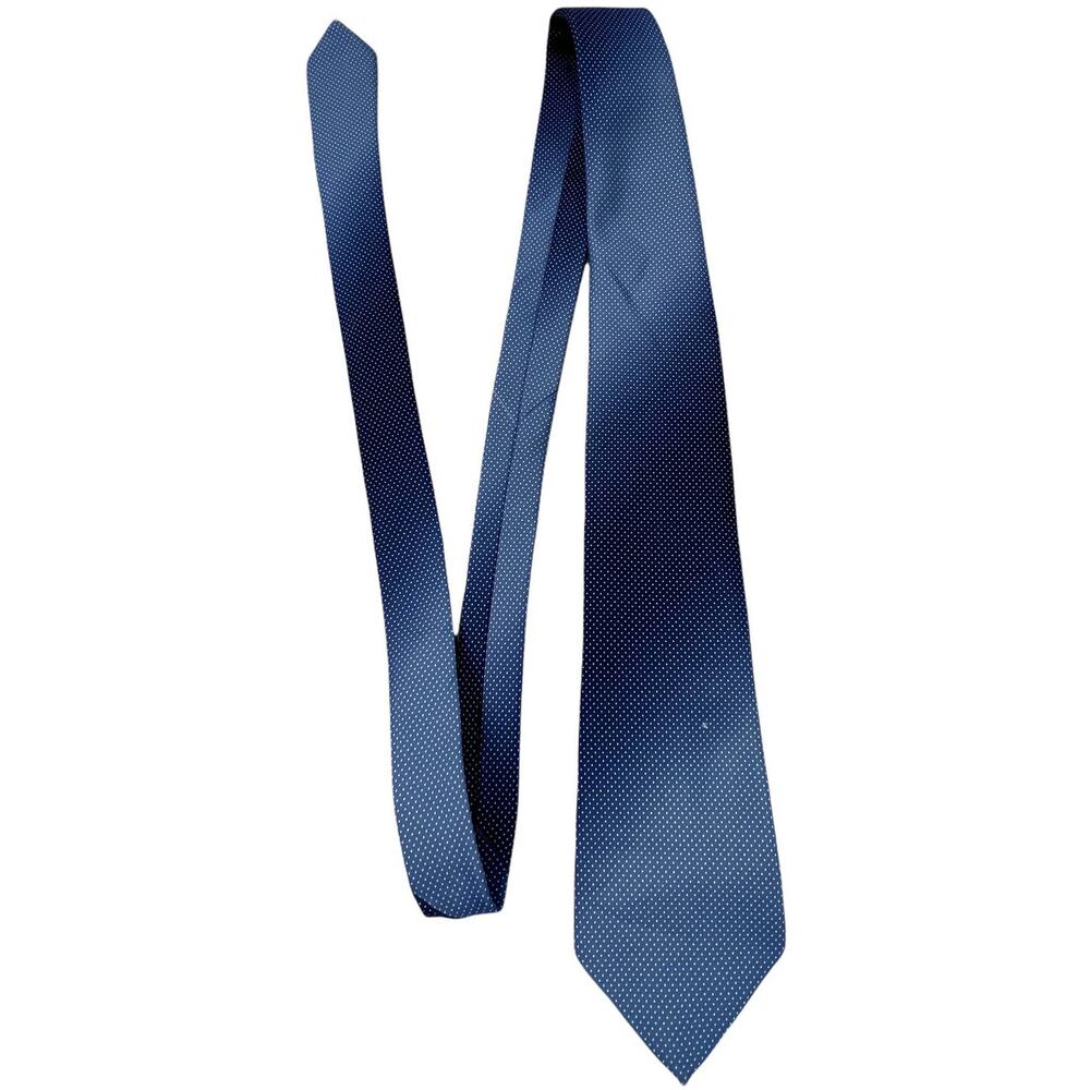 Enrico Guccini Blue Necktie with Tiny White Dots